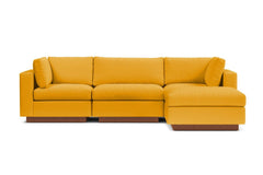 Taylor Plush 4pc Modular Chaise Sectional Sofa :: Leg Finish: Pecan