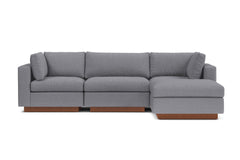 Taylor Plush 4pc Modular Chaise Sectional Sofa :: Leg Finish: Pecan