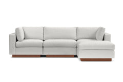 Taylor Plush 4pc Modular Chaise Sectional Sofa :: Leg Finish: Pecan