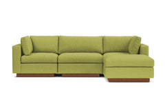 Taylor Plush 4pc Modular Chaise Sectional Sofa :: Leg Finish: Pecan