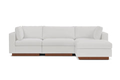 Taylor Plush 4pc Modular Chaise Sectional Sofa :: Leg Finish: Pecan