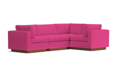 Taylor Plush 4pc Modular L-Sectional Sofa :: Leg Finish: Pecan