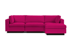 Taylor Plush 4pc Modular Chaise Sectional Sofa :: Leg Finish: Espresso