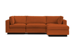 Taylor Plush 4pc Modular Chaise Sectional Sofa :: Leg Finish: Espresso