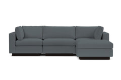 Taylor Plush 4pc Modular Chaise Sectional Sofa :: Leg Finish: Espresso