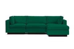 Taylor Plush 4pc Modular Chaise Sectional Sofa :: Leg Finish: Espresso