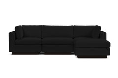 Taylor Plush 4pc Modular Chaise Sectional Sofa :: Leg Finish: Espresso