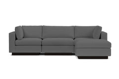 Taylor Plush 4pc Modular Chaise Sectional Sofa :: Leg Finish: Espresso