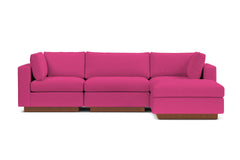 Taylor Plush 4pc Modular Chaise Sectional Sofa :: Leg Finish: Pecan