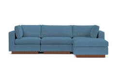 Taylor Plush 4pc Modular Chaise Sectional Sofa :: Leg Finish: Pecan