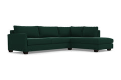 Tuxedo 2pc Sleeper Sectional :: Leg Finish: Espresso / Configuration: RAF - Chaise on the Right / Sleeper Option: Memory Foam Mattress
