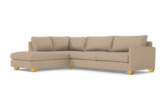Tuxedo 2pc Sleeper Sectional :: Leg Finish: Natural / Configuration: LAF - Chaise on the Left / Sleeper Option: Memory Foam Mattress