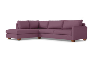 Tuxedo 2pc Sleeper Sectional :: Leg Finish: Pecan / Configuration: LAF - Chaise on the Left / Sleeper Option: Deluxe Innerspring Mattress