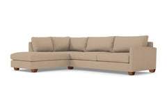 Tuxedo 2pc Sleeper Sectional :: Leg Finish: Pecan / Configuration: LAF - Chaise on the Left / Sleeper Option: Deluxe Innerspring Mattress