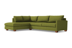 Tuxedo 2pc Sleeper Sectional :: Leg Finish: Pecan / Configuration: LAF - Chaise on the Left / Sleeper Option: Deluxe Innerspring Mattress