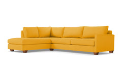 Tuxedo 2pc Sleeper Sectional :: Leg Finish: Pecan / Configuration: LAF - Chaise on the Left / Sleeper Option: Deluxe Innerspring Mattress