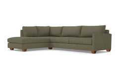 Tuxedo 2pc Sleeper Sectional :: Leg Finish: Pecan / Configuration: LAF - Chaise on the Left / Sleeper Option: Deluxe Innerspring Mattress