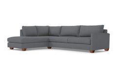 Tuxedo 2pc Sleeper Sectional :: Leg Finish: Pecan / Configuration: LAF - Chaise on the Left / Sleeper Option: Deluxe Innerspring Mattress