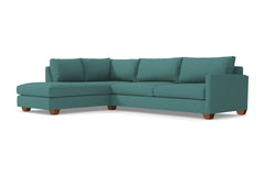 Tuxedo 2pc Sleeper Sectional :: Leg Finish: Pecan / Configuration: LAF - Chaise on the Left / Sleeper Option: Deluxe Innerspring Mattress