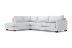 Tuxedo 2pc Sleeper Sectional :: Leg Finish: Pecan / Configuration: LAF - Chaise on the Left / Sleeper Option: Deluxe Innerspring Mattress
