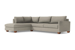 Tuxedo 2pc Sleeper Sectional :: Leg Finish: Pecan / Configuration: LAF - Chaise on the Left / Sleeper Option: Deluxe Innerspring Mattress