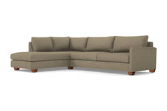 Tuxedo 2pc Sleeper Sectional :: Leg Finish: Pecan / Configuration: LAF - Chaise on the Left / Sleeper Option: Deluxe Innerspring Mattress
