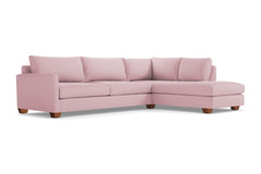 Tuxedo 2pc Sleeper Sectional :: Leg Finish: Pecan / Configuration: RAF - Chaise on the Right / Sleeper Option: Memory Foam Mattress