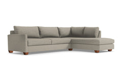 Tuxedo 2pc Sleeper Sectional :: Leg Finish: Pecan / Configuration: RAF - Chaise on the Right / Sleeper Option: Memory Foam Mattress