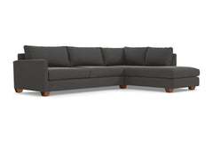 Tuxedo 2pc Sleeper Sectional :: Leg Finish: Pecan / Configuration: RAF - Chaise on the Right / Sleeper Option: Memory Foam Mattress