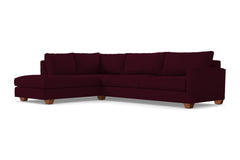 Tuxedo 2pc Sleeper Sectional :: Leg Finish: Pecan / Configuration: LAF - Chaise on the Left / Sleeper Option: Deluxe Innerspring Mattress