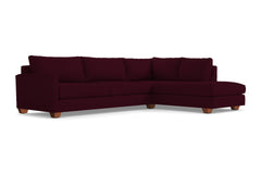 Tuxedo 2pc Sleeper Sectional :: Leg Finish: Pecan / Configuration: RAF - Chaise on the Right / Sleeper Option: Memory Foam Mattress