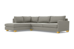 Tuxedo 2pc Sleeper Sectional :: Leg Finish: Natural / Configuration: LAF - Chaise on the Left / Sleeper Option: Memory Foam Mattress