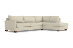 Tuxedo 2pc Sleeper Sectional :: Leg Finish: Pecan / Configuration: RAF - Chaise on the Right / Sleeper Option: Memory Foam Mattress