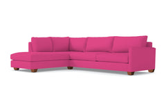 Tuxedo 2pc Sleeper Sectional :: Leg Finish: Pecan / Configuration: LAF - Chaise on the Left / Sleeper Option: Deluxe Innerspring Mattress