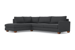 Tuxedo 2pc Sleeper Sectional :: Leg Finish: Pecan / Configuration: LAF - Chaise on the Left / Sleeper Option: Deluxe Innerspring Mattress