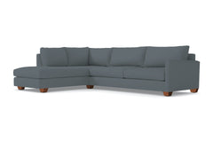 Tuxedo 2pc Sleeper Sectional :: Leg Finish: Pecan / Configuration: LAF - Chaise on the Left / Sleeper Option: Deluxe Innerspring Mattress
