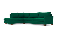 Tuxedo 2pc Sleeper Sectional :: Leg Finish: Pecan / Configuration: LAF - Chaise on the Left / Sleeper Option: Deluxe Innerspring Mattress