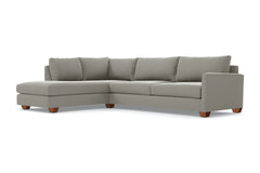 Tuxedo 2pc Sleeper Sectional :: Leg Finish: Pecan / Configuration: LAF - Chaise on the Left / Sleeper Option: Deluxe Innerspring Mattress