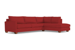 Tuxedo 2pc Sleeper Sectional :: Leg Finish: Pecan / Configuration: RAF - Chaise on the Right / Sleeper Option: Memory Foam Mattress