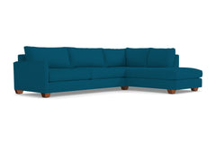 Tuxedo 2pc Sleeper Sectional :: Leg Finish: Pecan / Configuration: RAF - Chaise on the Right / Sleeper Option: Memory Foam Mattress