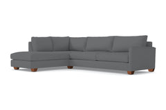 Tuxedo 2pc Sleeper Sectional :: Leg Finish: Pecan / Configuration: LAF - Chaise on the Left / Sleeper Option: Deluxe Innerspring Mattress