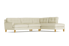 Virgil 2pc Sectional Sofa :: Leg Finish: Natural / Configuration: RAF - Chaise on the Right