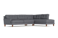 Virgil 2pc Sectional Sofa :: Leg Finish: Pecan / Configuration: RAF - Chaise on the Right
