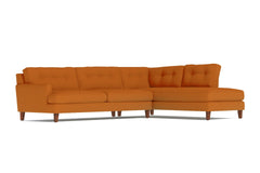 Virgil 2pc Sectional Sofa :: Leg Finish: Pecan / Configuration: RAF - Chaise on the Right