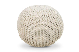 Marina Del Rey Round Pouf IVORY - Apt2B - 1